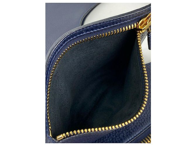 Tom Ford Borsa Tom Ford Alix Fold-over Blu Navy Pelle di vitello martellata Borsa a tracolla in pelle B443 - vista 14