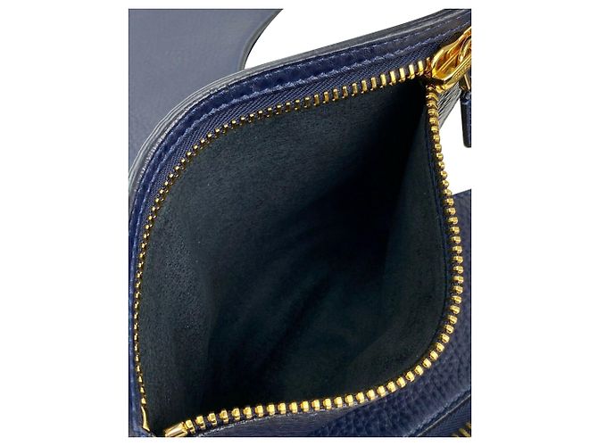 Tom Ford Borsa Tom Ford Alix Fold-over Blu Navy Pelle di vitello martellata Borsa a tracolla in pelle B443 - vista 6