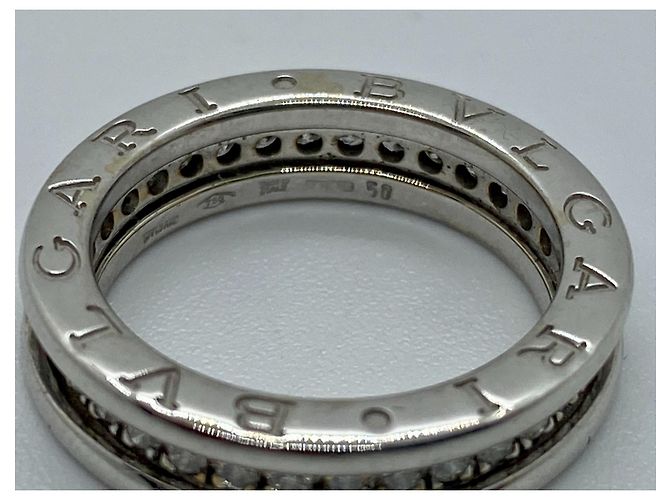 Bulgari B Zero 1 Diamantband ein 18K Weißgold Silberne Größe 50 - Ansicht 10