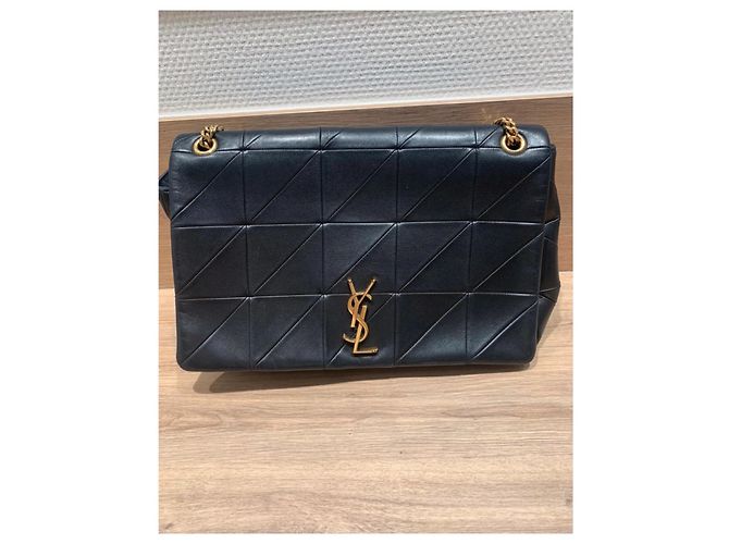 Jour Borsa Saint Laurent Jamie Media Nera in Agnello Nero - vista 2