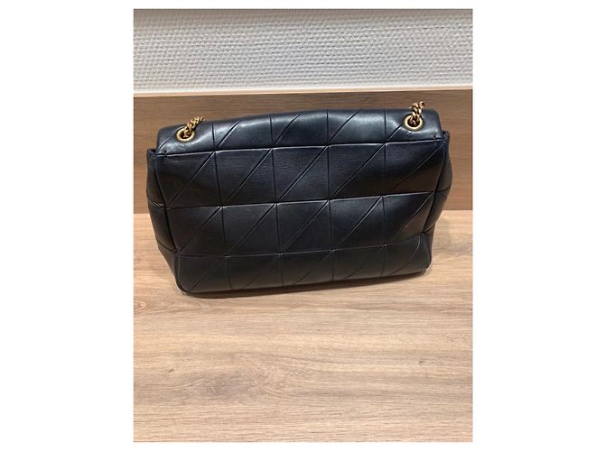 Jour Borsa Saint Laurent Jamie Media Nera in Agnello Nero - vista 4