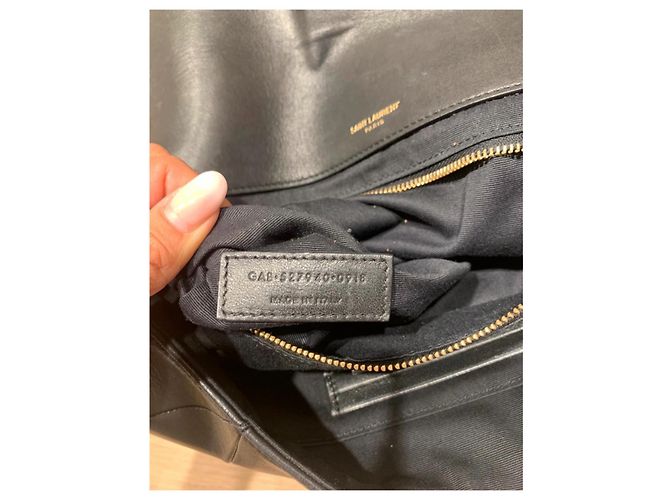 Jour Borsa Saint Laurent Jamie Media Nera in Agnello Nero - vista 6