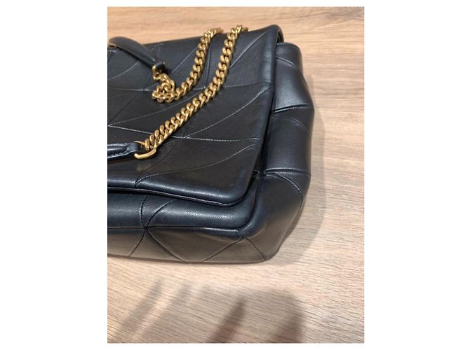 Jour Borsa Saint Laurent Jamie Media Nera in Agnello Nero - vista 7