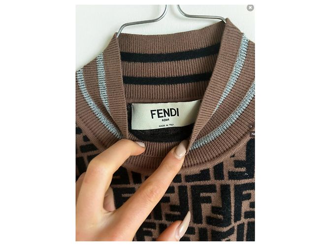 fendi „Prints-on“-Pullover fendi x nicki minaj Kollektion Hellbraun Dunkelbraun - Ansicht 3
