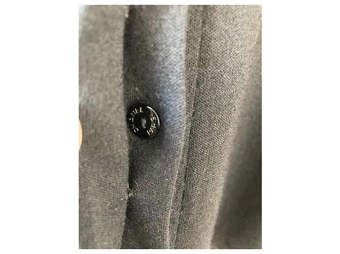 Chanel Strickjacke mit Krawattenkragen aus Kaschmir und Seide Dunkelblau - Ansicht 5