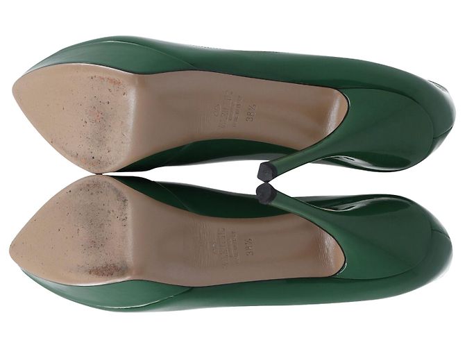 Décolleté Valentino Platform in Pelle Verniciata Verde - vista 6