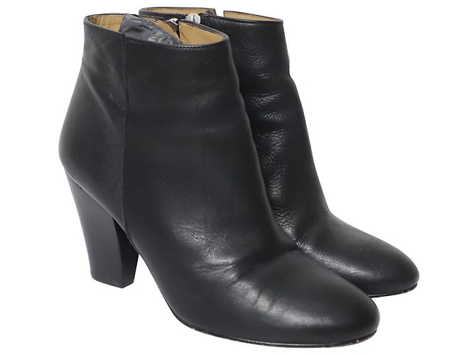 Whistles Chunky Ankle Boots mit mittelhohem Absatz aus schwarzem Leder - Ansicht 3