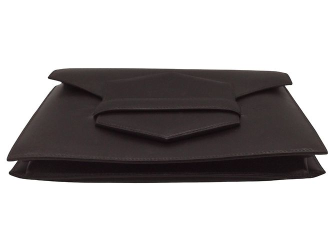 Hermès Pochette Hermes Faco Box in pelle marrone - vista 2