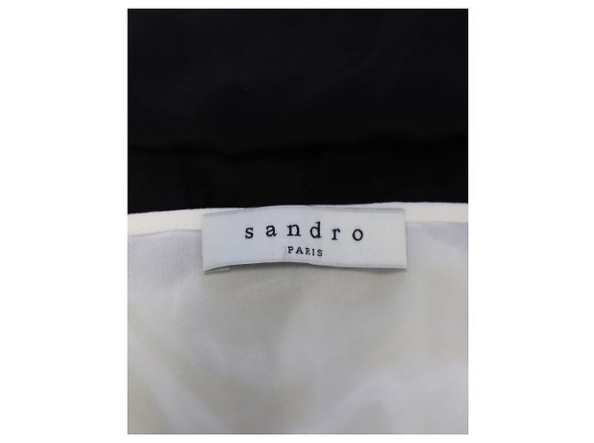 Abito Sandro Paris in Pizzo in Seta Nera Nero - vista 6