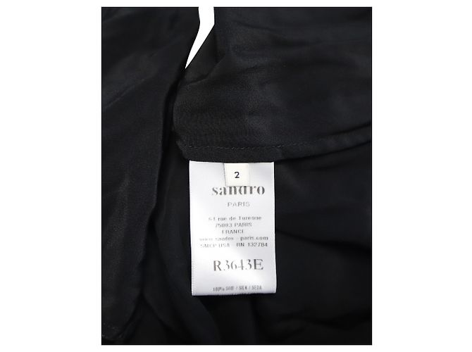 Abito Sandro Paris in Pizzo in Seta Nera Nero - vista 7