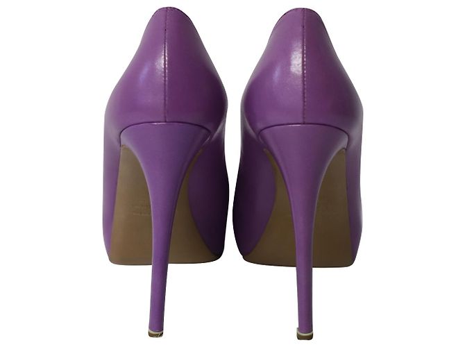 Décolleté con plateau Nicholas Kirkwood in pelle viola Porpora - vista 4