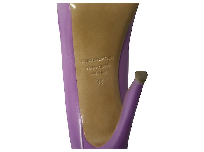 Décolleté con plateau Nicholas Kirkwood in pelle viola Porpora - vista 6