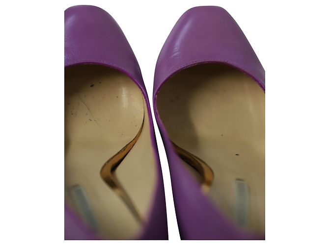 Décolleté con plateau Nicholas Kirkwood in pelle viola Porpora - vista 7