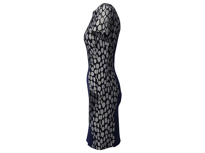Abito Queen Tilda Diane Von Furstenberg in viscosa blu navy - vista 2