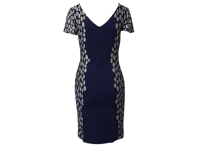 Abito Queen Tilda Diane Von Furstenberg in viscosa blu navy - vista 3
