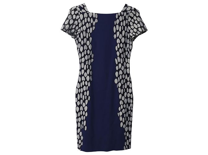Abito Queen Tilda Diane Von Furstenberg in viscosa blu navy - vista 5