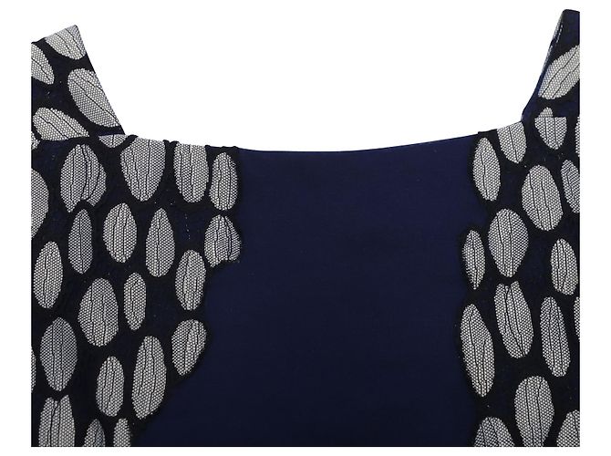 Abito Queen Tilda Diane Von Furstenberg in viscosa blu navy - vista 6