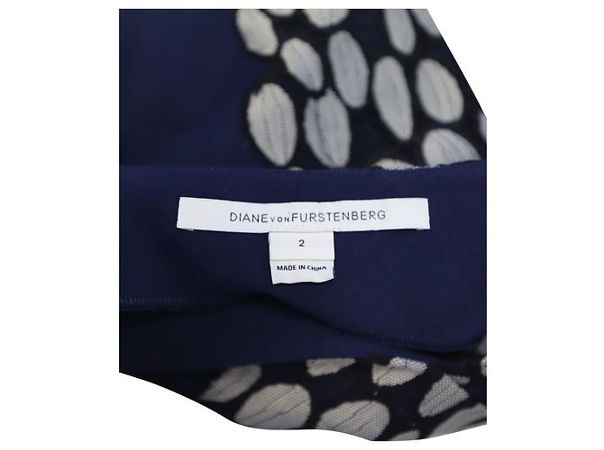 Abito Queen Tilda Diane Von Furstenberg in viscosa blu navy - vista 7