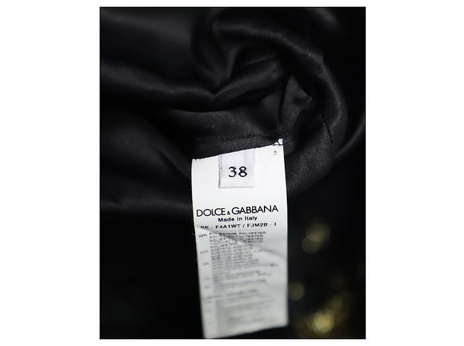 Dolce & Gabbana Jupe Crayon Jacquard en Polyester Bleu - vue 7