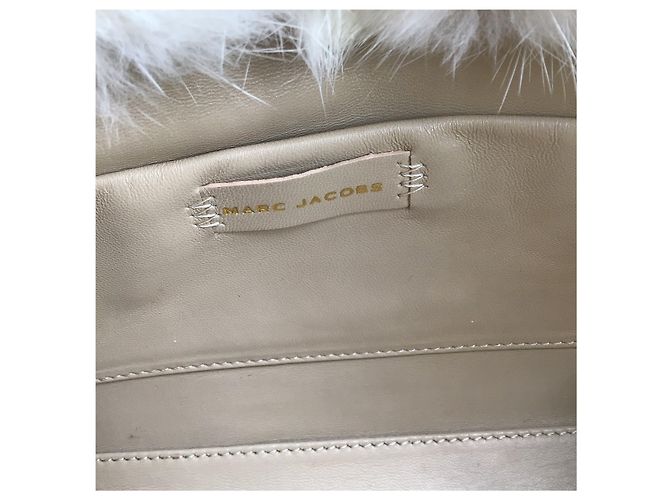 Marc Jacobs Cream Rabbit Fur Clutch - view 5