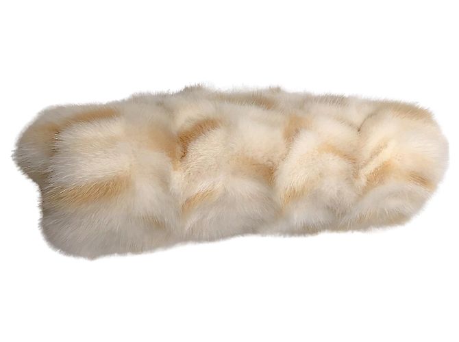 Marc Jacobs Cream Rabbit Fur Clutch - view 7