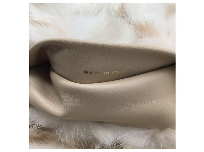 Marc Jacobs Cream Rabbit Fur Clutch - view 8