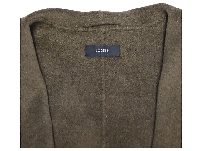 Joseph Jacket with Drape Shawl Collar in Olive Green Wool - view 4