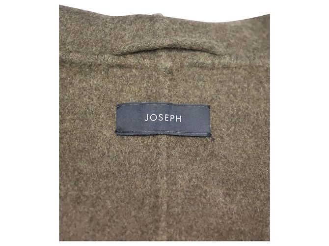 Joseph Jacket with Drape Shawl Collar in Olive Green Wool - view 5