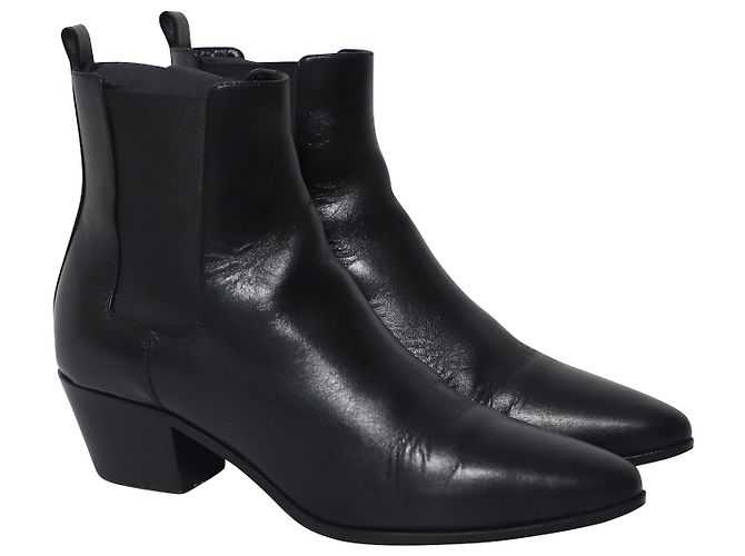 Botines Saint Laurent Rock Chelsea en Cuero Negro - vista 3
