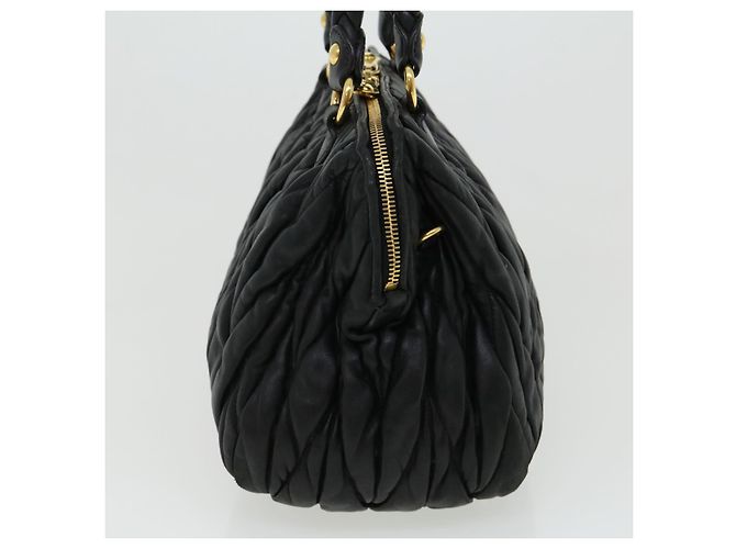 Miu Miu MiuMiu Matelasse Borsa a Mano in Pelle 2modo Black Auth fm1623 - vista 3
