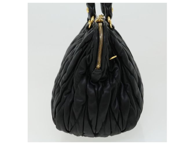 Miu Miu MiuMiu Matelasse Borsa a Mano in Pelle 2modo Black Auth fm1623 - vista 4