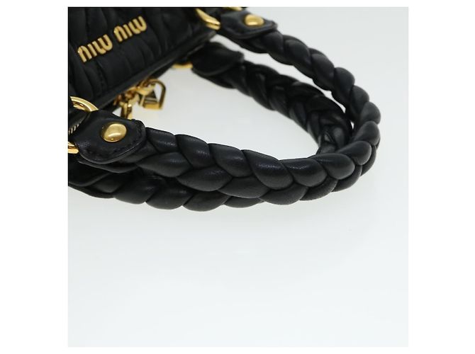 Miu Miu MiuMiu Matelasse Borsa a Mano in Pelle 2modo Black Auth fm1623 - vista 7