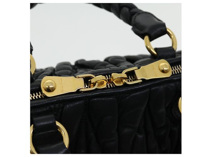 Miu Miu MiuMiu Matelasse Borsa a Mano in Pelle 2modo Black Auth fm1623 - vista 9