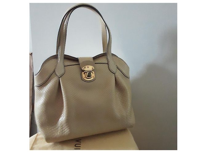 Louis Vuitton Cirrus Handtasche aus Pythonleder Beige - Ansicht 13
