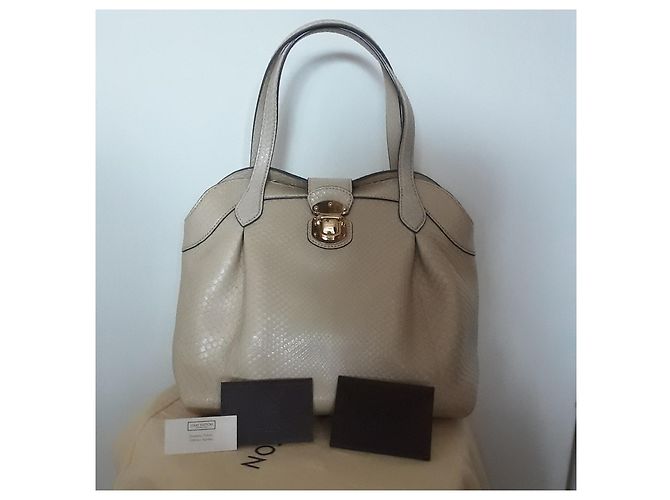 Louis Vuitton Cirrus Handtasche aus Pythonleder Beige - Ansicht 9