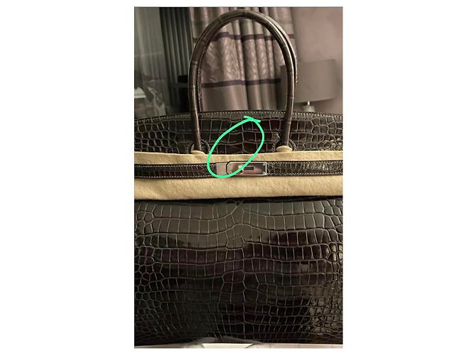 Hermès Borsa HERMES BIRKIN 35 coccodrillo Grigio Grigio antracite - vista 22