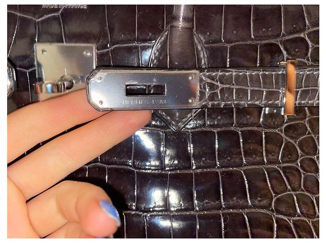 Hermès Borsa HERMES BIRKIN 35 coccodrillo Grigio Grigio antracite - vista 25