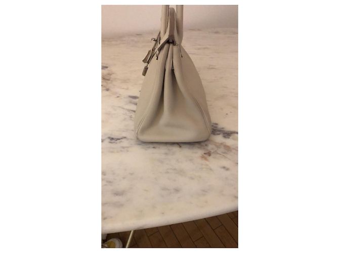 Hermès Birkin 30 in pelle beige - vista 2