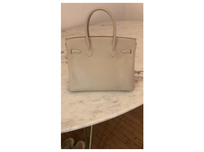 Hermès Birkin 30 in pelle beige - vista 3
