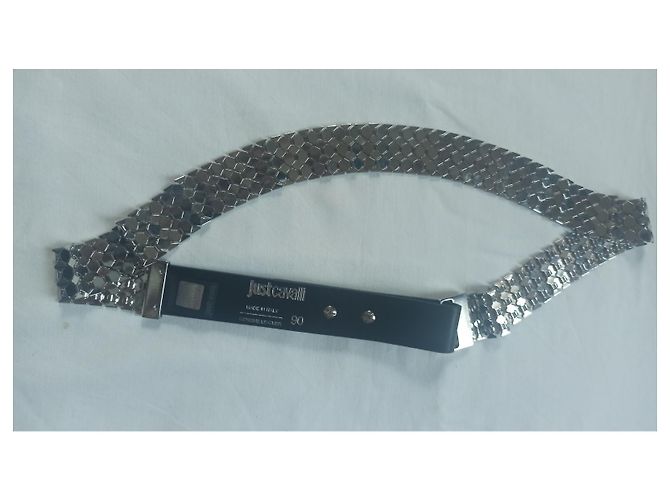 Just Cavalli Ledergürtel schwarz und silbernes Metall - Ansicht 3