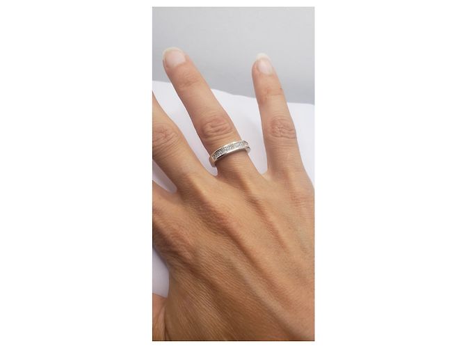 inconnue HSI Diamond Half Alliance-Ring 1 Karat Weißgold 750  TDD53 Silber - Ansicht 10