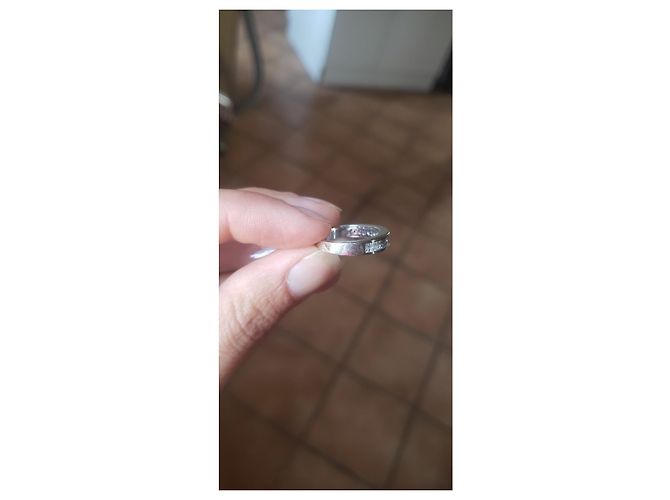 inconnue HSI Diamond Half Alliance-Ring 1 Karat Weißgold 750  TDD53 Silber - Ansicht 4