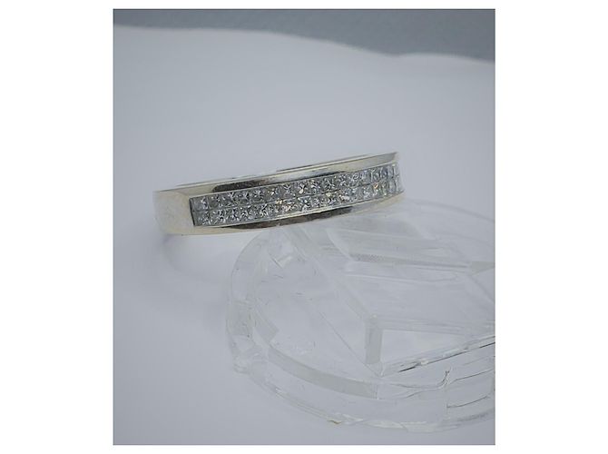 inconnue HSI Diamond Half Alliance-Ring 1 Karat Weißgold 750  TDD53 Silber - Ansicht 7
