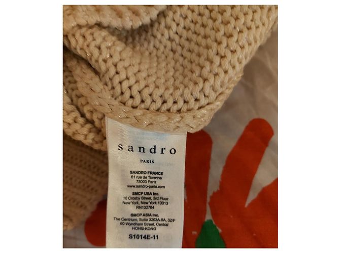 Jersey Sandro de punto grueso beige de algodón - vista 3