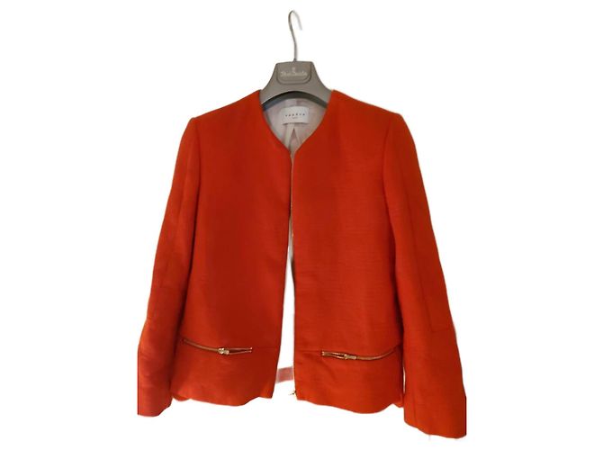 Sandro Red Wool Jacket Size 38 - view 2