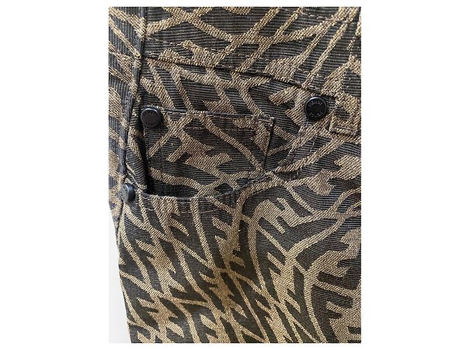 Pantalones Fendi Fisheye FF Logo Marrones Algodón Castaño - vista 10