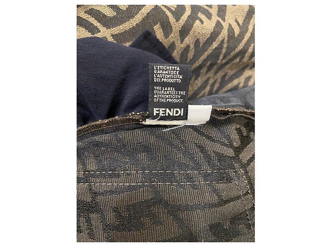 Pantalones Fendi Fisheye FF Logo Marrones Algodón Castaño - vista 9