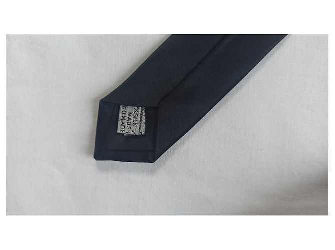 Cravatta Dior nera slim in seta con ape verde jacquard Nero - vista 6