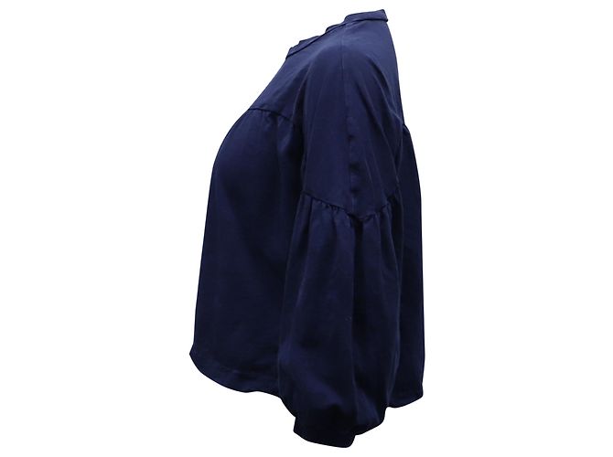 Autre Marque Camicetta arricciata Apiece Apart Vida in cotone blu navy - vista 2