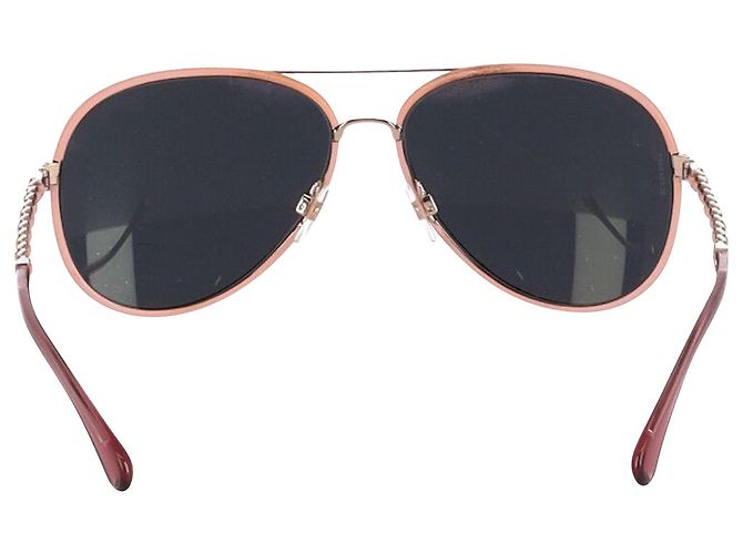 Gafas de sol Chanel Aviator en PVC rosa - vista 4